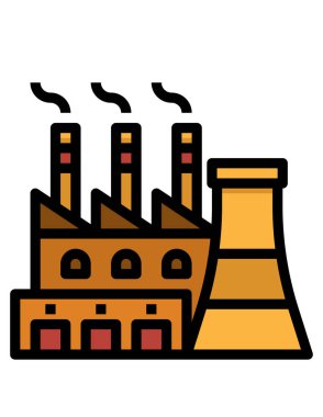 Fabrika vektör simgesi. bitki endüstrisi ve sanayi teması.