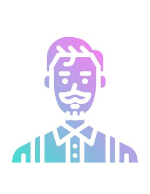 kişi veya avatar, vektör simgesi beyaz üzerinde izole