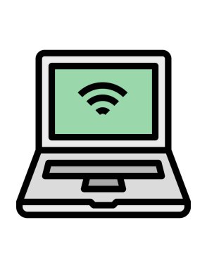 dizüstü bilgisayar simgesi vektör çizimi tasarımı