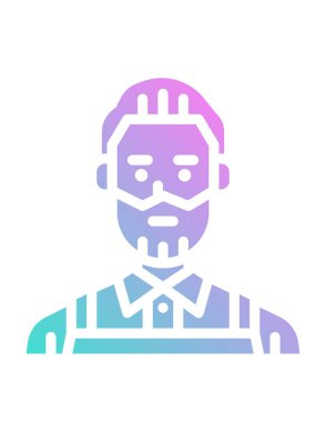 kişi veya avatar, vektör simgesi beyaz üzerinde izole