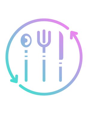 Yiyecek ve mutfak simgelerinin vektör çizimi