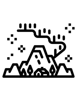 Dağ zirvesi ikonu. vektör illüstrasyonu