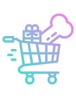 Alışveriş arabası ikon vektör illüstrasyonu 