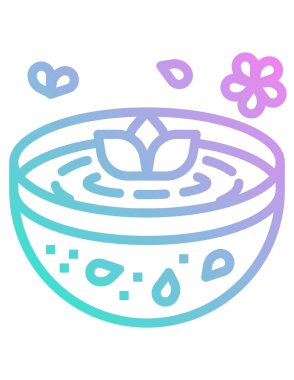 Nilüfer çiçeğinin aroma kaplıcasındaki vektör çizimi 