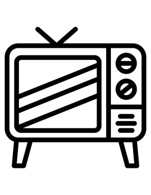 Beyaz arkaplanda TV izleme vektör simgesi