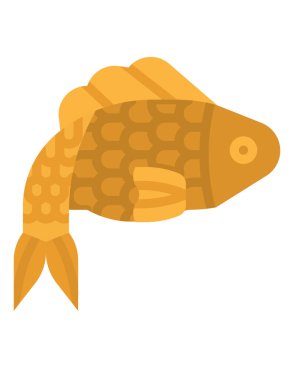 Çizgi film balık simgesinin vektör çizimi