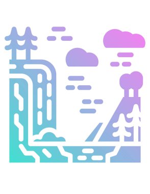 Doğa sahnesinin vektör illüstrasyonu