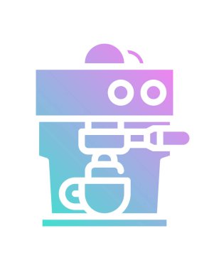 kahve makinesi simgesi beyaz arkaplanda izole edilmiş siyah biçimdeName.  