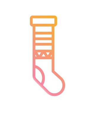 Noel çorap ikonu. vektör illüstrasyonu 