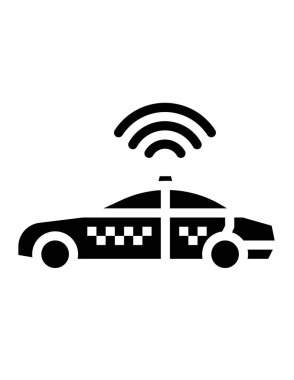 Beyaz arkaplanda taksi arabasının vektör çizimi