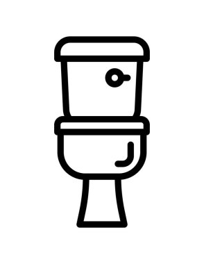 Beyaz arkaplandaki tuvaletin vektör çizimi