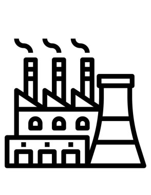 Fabrika simgesi, vektör illüstrasyonu