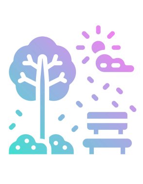 Bulutlu bir ağacın vektör çizimi