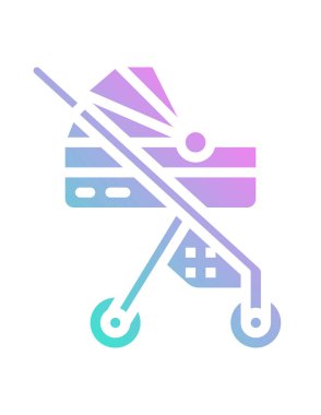 Çocuk puset simgesinin vektör illüstrasyonu