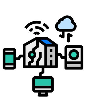 bilgisayar ağı simgesi, vektör illüstrasyonu