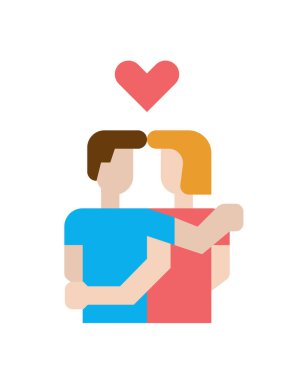 Romantik çiftin vektör çizimi