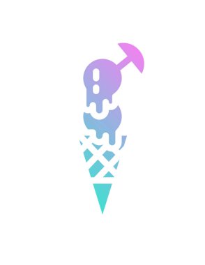 Beyaz arkaplanda dondurma simgesi