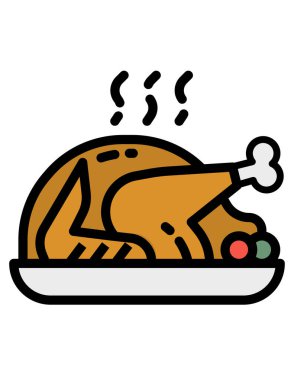 Kavrulmuş hindinin vektör çizimi 