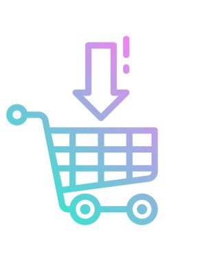 Alışveriş arabası vektör simgesi