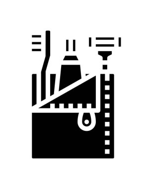 beyaz arkaplanda izole edilmiş düz biçimdeki diş fırçası simgesi