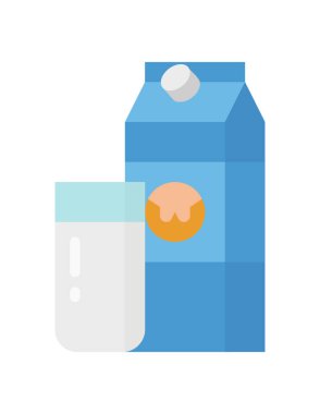 Süt bardağının vektör illüstrasyonu