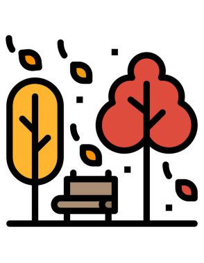 Ağaçları ve bitkileri olan bir ağacın vektör çizimi