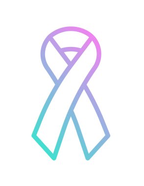 Göğüs kanseri farkındalık kurdelesi ikon vektör çizimi 
