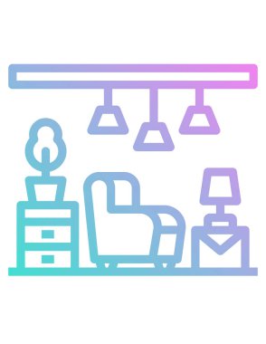 Mobilya simgesinin vektör illüstrasyonu 