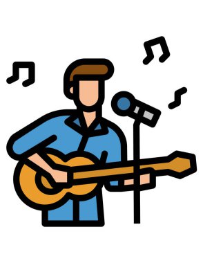 Şarkı söyleyen adamla vektör simgesi 