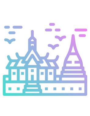 Ünlü Budist tapınağının vektör çizimi