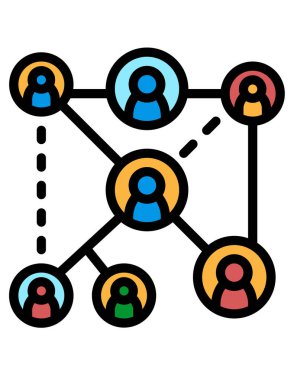 ağ ve iletişim düz vektör simgesi