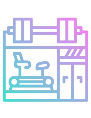 spor binası simgesi, vektör illüstrasyonu