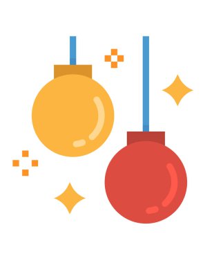 Noel topu simgesi, vektör illüstrasyonu