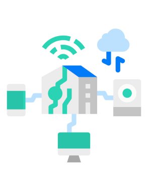 Bulut hesaplama konsepti. vektör illüstrasyonu