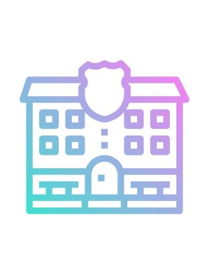 Polis karakolu düz simgesi, vektör illüstrasyonu