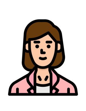 Kadın yüz ikon vektör illüstrasyon grafik tasarımı