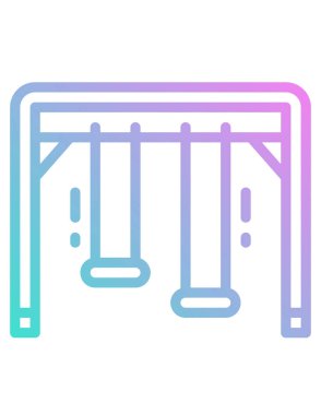 Banka binası vektör simgesi. iki renkli düz sembol, pembe ve mavi renkler, yuvarlak açılar, beyaz