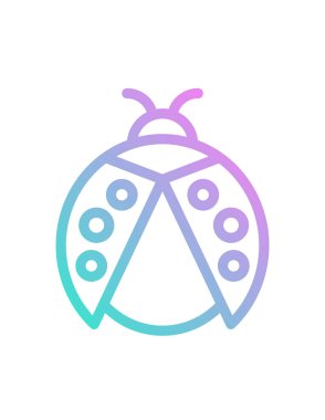 Uğur böceği simgesi, vektör illüstrasyonu 