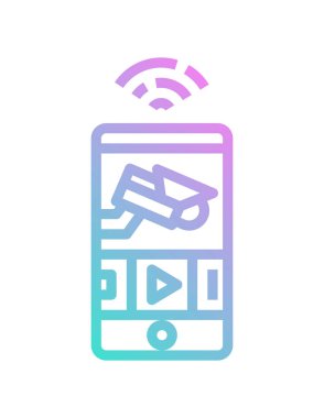 Akıllı telefondaki kablosuz sinyal beyaz arkaplanda izole edildi