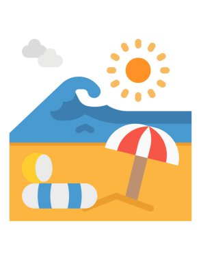 yaz düz vektör simgesi