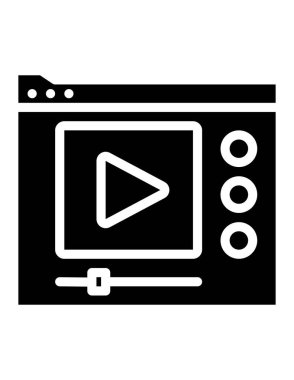 Video oynatıcı ikon vektör illüstrasyonu