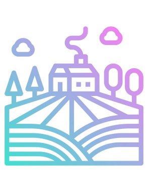 Bir dağ manzarasının vektör çizimi