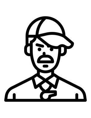 Siyah takım elbiseli, İngiliz anahtarlı bir adamın vektör çizimi