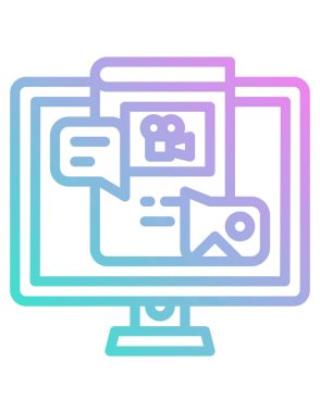 Online alışveriş vektörü simgesi. biçim iki renkli düz sembol, mavi ve gri renkler, yuvarlak açılar, beyaz