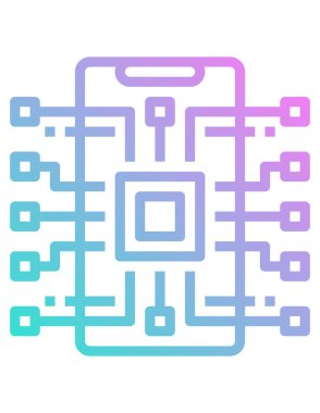 Akıllı telefondaki Ai teknolojisi, modern simge  