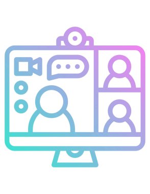 Sosyal medya vektör simgesi. düz sembol, mavi renk, beyaz arkaplanda noktalar