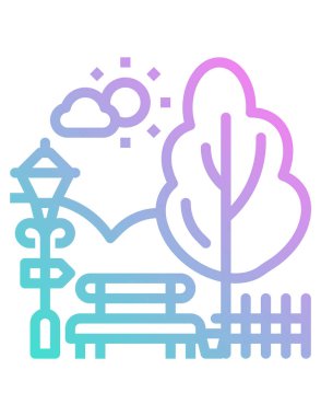 Park simgesindeki ağaçların vektör illüstrasyonu