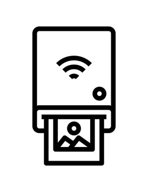 Yazıcı işareti vektör simgesi. Grafik ve web tasarımı için beyaz arkaplanda siyah illüstrasyon izole edildi.