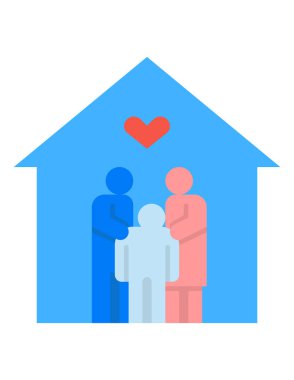 Aile evi ikonu vektör illüstrasyonu