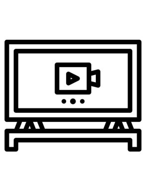 Beyaz arkaplanda TV izleme vektör simgesi